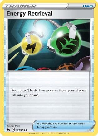 'Pokemon - 'Energy Retrieval 127/159  - Reverse Holofoil Crown Zenith - Common