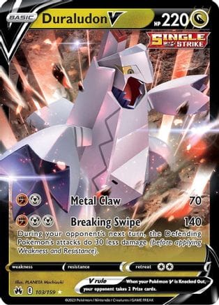 'Pokemon - 'Duraludon V 103/159  - Holofoil Crown Zenith - Ultra Rare
