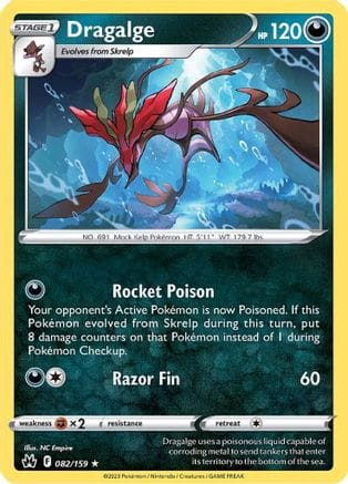 'Pokemon - 'Dragalge 082/159  Crown Zenith - Rare