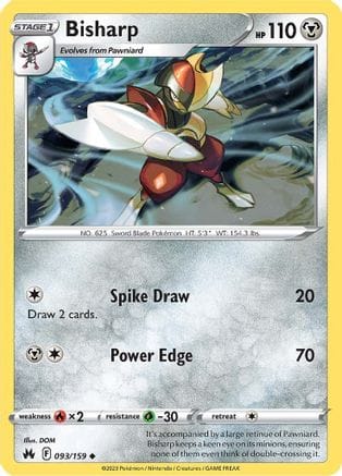'Pokemon - 'Bisharp 093/159  Crown Zenith - Uncommon