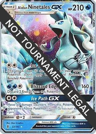 'Pokemon - 'Alolan Ninetales GX - 2017 (Zachary Bokhari) 022  World Championship Decks - Ultra Rare
