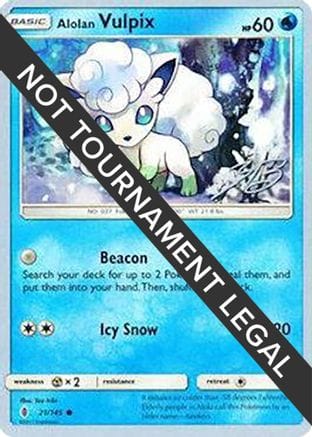 'Pokemon - 'Alolan Vulpix - 2017 (Zachary Bokhari) 021  World Championship Decks - Common