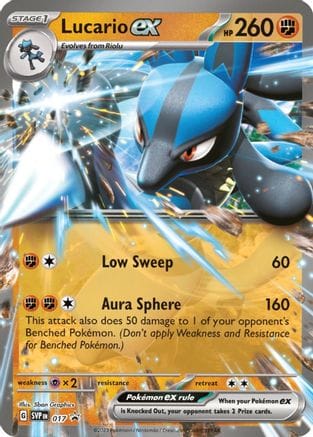 'Pokemon - 'Lucario ex 017  - Holofoil SV Scarlet & Violet Promo Cards - Promo