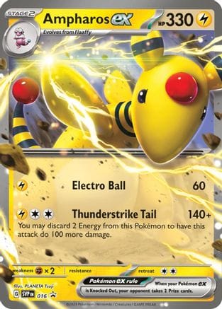'Pokemon - 'Ampharos ex 016  - Holofoil SV Scarlet & Violet Promo Cards - Promo