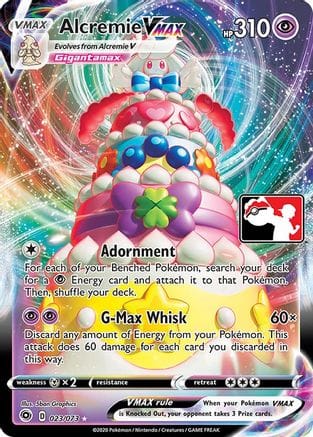 'Pokemon - 'Alcremie VMAX 023  - Holofoil Prize Pack Series Cards - Ultra Rare