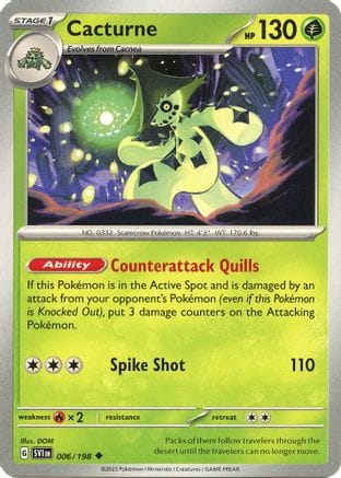 'Pokemon - 'Cacturne 006/198  SV01 Scarlet & Violet Base Set - Uncommon
