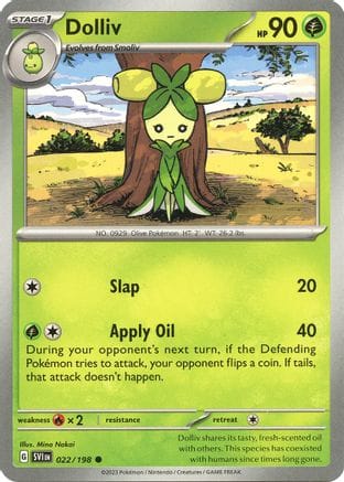 'Pokemon - 'Dolliv 022/198  - Reverse Holofoil SV01 Scarlet & Violet Base Set - Common