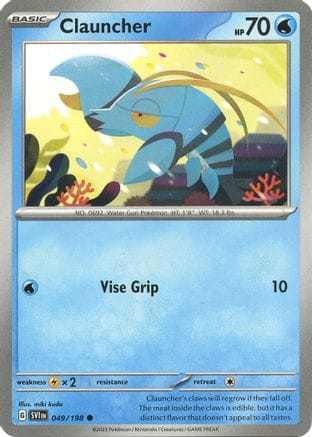 'Pokemon - 'Clauncher 049/198  SV01 Scarlet & Violet Base Set - Common