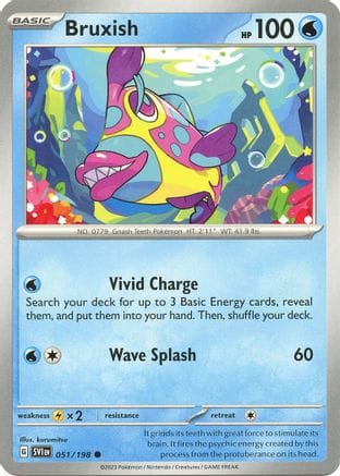 'Pokemon - 'Bruxish 051/198  - Reverse Holofoil SV01 Scarlet & Violet Base Set - Common