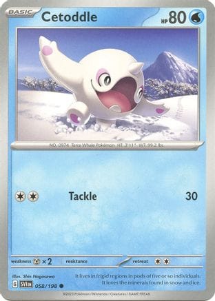 'Pokemon - 'Cetoddle 058/198  - Reverse Holofoil SV01 Scarlet & Violet Base Set - Common