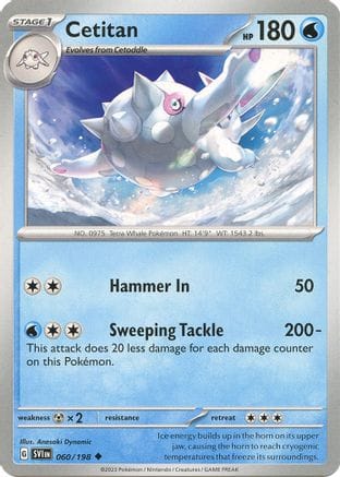 'Pokemon - 'Cetitan 060/198  - Reverse Holofoil SV01 Scarlet & Violet Base Set - Uncommon