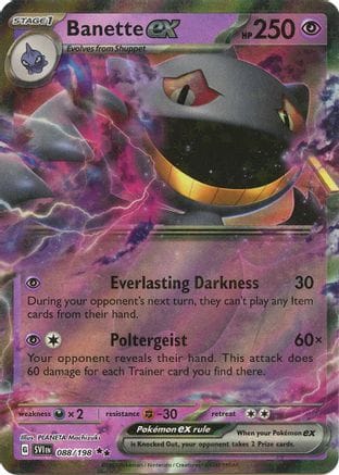 'Pokemon - 'Banette ex 088/198  - Holofoil SV01 Scarlet & Violet Base Set - Double Rare