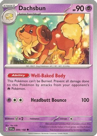 'Pokemon - 'Dachsbun 099/198  - Reverse Holofoil SV01 Scarlet & Violet Base Set - Uncommon
