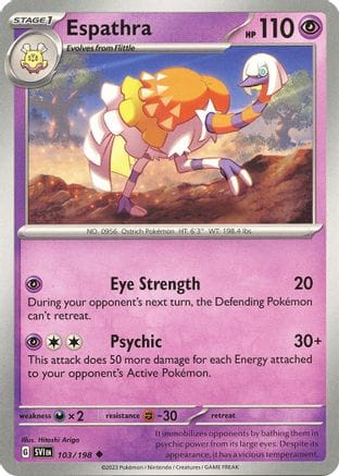 'Pokemon - 'Espathra 103/198  SV01 Scarlet & Violet Base Set - Uncommon