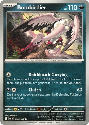 'Pokemon - 'Bombirdier 138/198  SV01 Scarlet & Violet Base Set - Uncommon