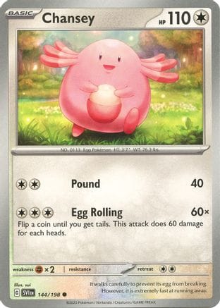 'Pokemon - 'Chansey 144/198  - Reverse Holofoil SV01 Scarlet & Violet Base Set - Common