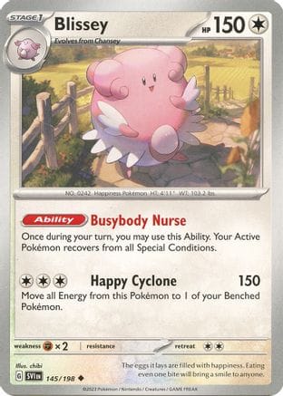 'Pokemon - 'Blissey 145/198  SV01 Scarlet & Violet Base Set - Uncommon
