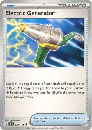 'Pokemon - 'Electric Generator 170/198  - Reverse Holofoil SV01 Scarlet & Violet Base Set - Uncommon