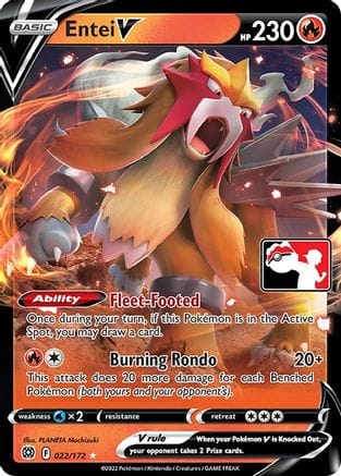 'Pokemon - 'Entei V 022/172  - Holofoil Prize Pack Series Cards - Ultra Rare