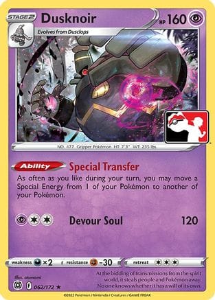 'Pokemon - 'Dusknoir 062  Prize Pack Series Cards - Rare