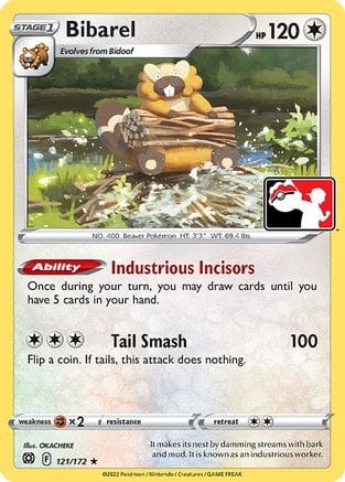 'Pokemon - 'Bibarel 121/172  Prize Pack Series Cards - Rare