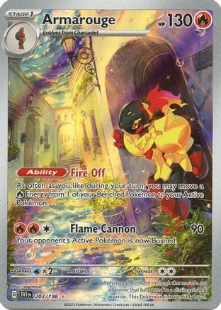 'Pokemon - 'Armarouge 203/198  - Holofoil SV01 Scarlet & Violet Base Set - Illustration Rare