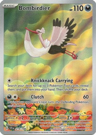 'Pokemon - 'Bombirdier 219/198  - Holofoil SV01 Scarlet & Violet Base Set - Illustration Rare