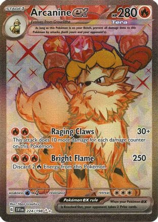 'Pokemon - 'Arcanine ex 224/198  - Holofoil SV01 Scarlet & Violet Base Set - Ultra Rare