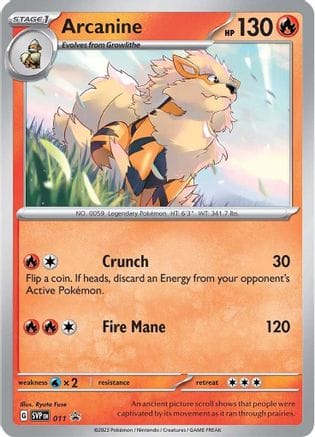 'Pokemon - 'Arcanine 011  - Holofoil SV Scarlet & Violet Promo Cards - Promo
