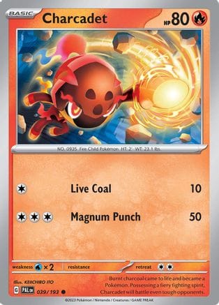 'Pokemon - 'Charcadet 039/193  - Reverse Holofoil SV02 Paldea Evolved - Common
