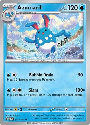 'Pokemon - 'Azumarill 045/193  - Reverse Holofoil SV02 Paldea Evolved - Uncommon