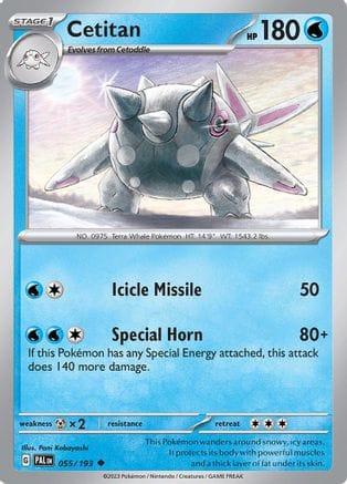 'Pokemon - 'Cetitan 055/193  SV02 Paldea Evolved - Uncommon
