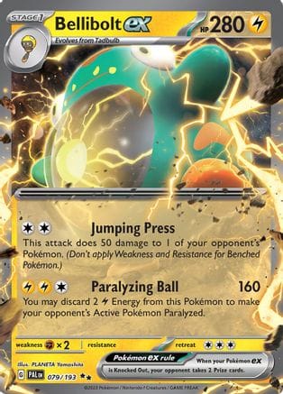 'Pokemon - 'Bellibolt ex 079/193  - Holofoil SV02 Paldea Evolved - Double Rare