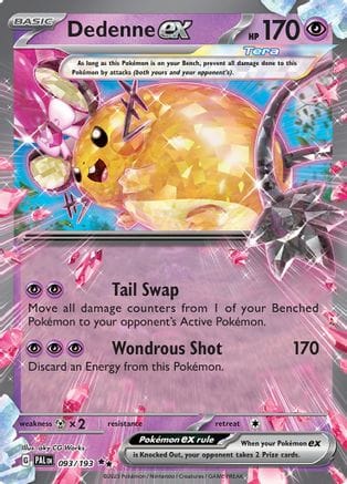 'Pokemon - 'Dedenne ex 093/193  - Holofoil SV02 Paldea Evolved - Double Rare