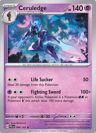 'Pokemon - 'Ceruledge 098/193  - Reverse Holofoil SV02 Paldea Evolved - Rare