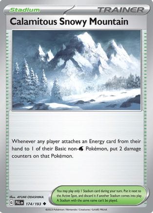 'Pokemon - 'Calamitous Snowy Mountain 174/193  - Reverse Holofoil SV02 Paldea Evolved - Uncommon