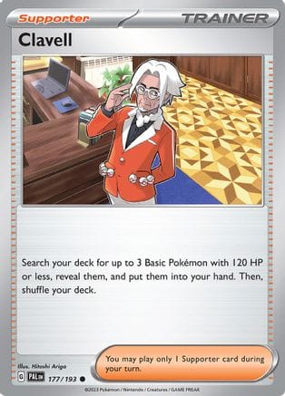 'Pokemon - 'Clavell 177/193  - Reverse Holofoil SV02 Paldea Evolved - Common