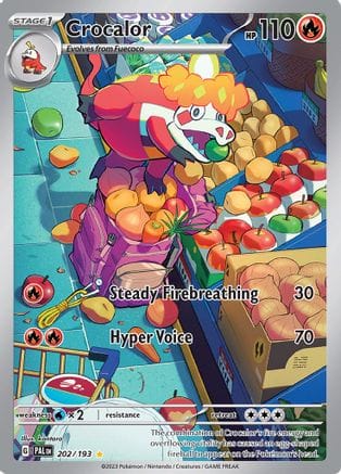 'Pokemon - 'Crocalor 202/193  - Holofoil SV02 Paldea Evolved - Illustration Rare