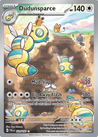 'Pokemon - 'Dudunsparce 229/193  - Holofoil SV02 Paldea Evolved - Illustration Rare
