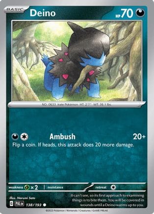 'Pokemon - 'Deino 138/193  SV02 Paldea Evolved - Common