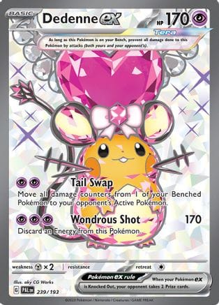 'Pokemon - 'Dedenne ex 239/193  - Holofoil SV02 Paldea Evolved - Ultra Rare