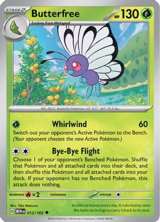 'Pokemon - 'Butterfree 012/165  - Reverse Holofoil SV Scarlet & Violet 151 - Uncommon