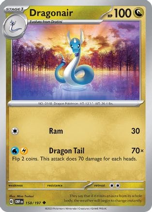 'Pokemon - 'Dragonair 158/197  - Reverse Holofoil SV03 Obsidian Flames - Uncommon