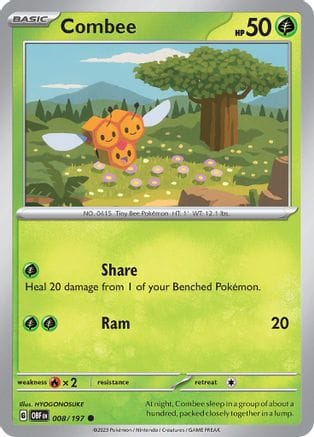 'Pokemon - 'Combee 008/197  SV03 Obsidian Flames - Common