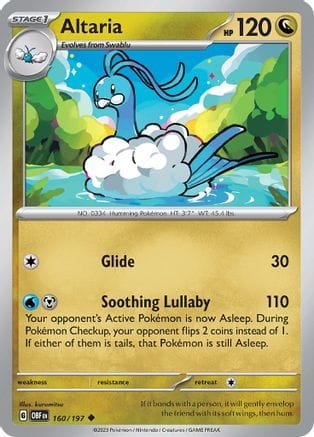 'Pokemon - 'Altaria 160/197  - Reverse Holofoil SV03 Obsidian Flames - Uncommon