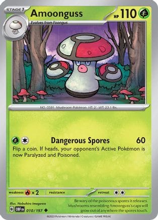 'Pokemon - 'Amoonguss 010/197  SV03 Obsidian Flames - Uncommon