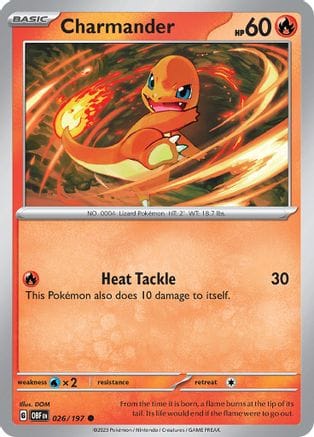 'Pokemon - 'Charmander 026/197  SV03 Obsidian Flames - Common