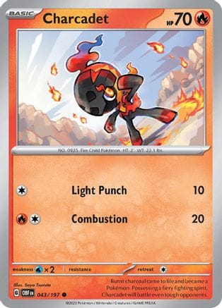 'Pokemon - 'Charcadet 043/197  - Reverse Holofoil SV03 Obsidian Flames - Common