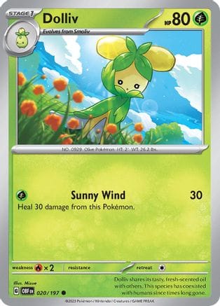 'Pokemon - 'Dolliv 020/197  SV03 Obsidian Flames - Common