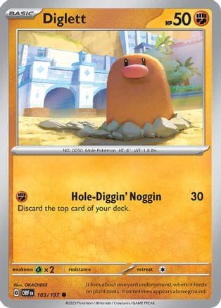'Pokemon - 'Diglett 103/197  SV03 Obsidian Flames - Common